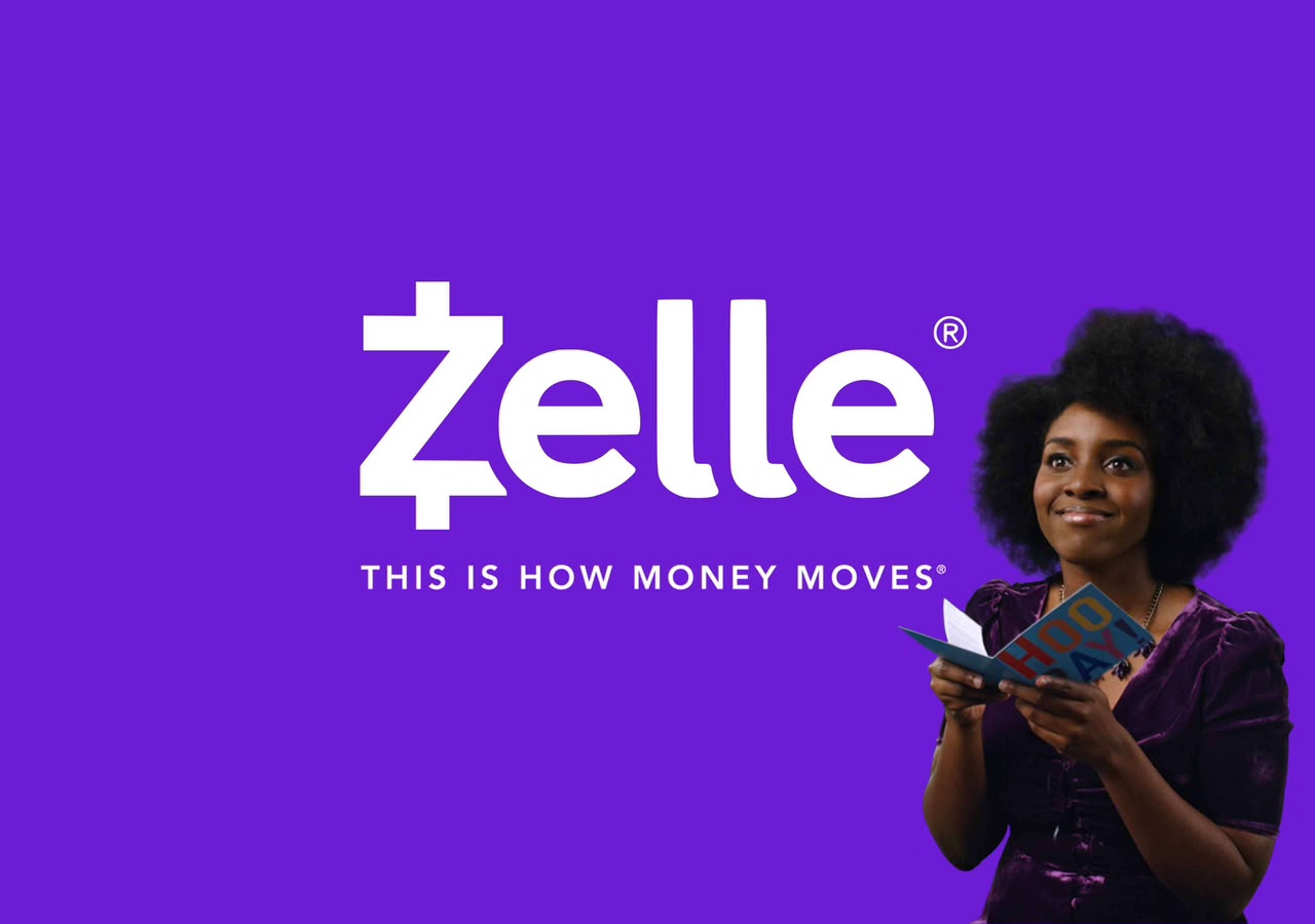 Digital payments campaign featuring a customer holding cash