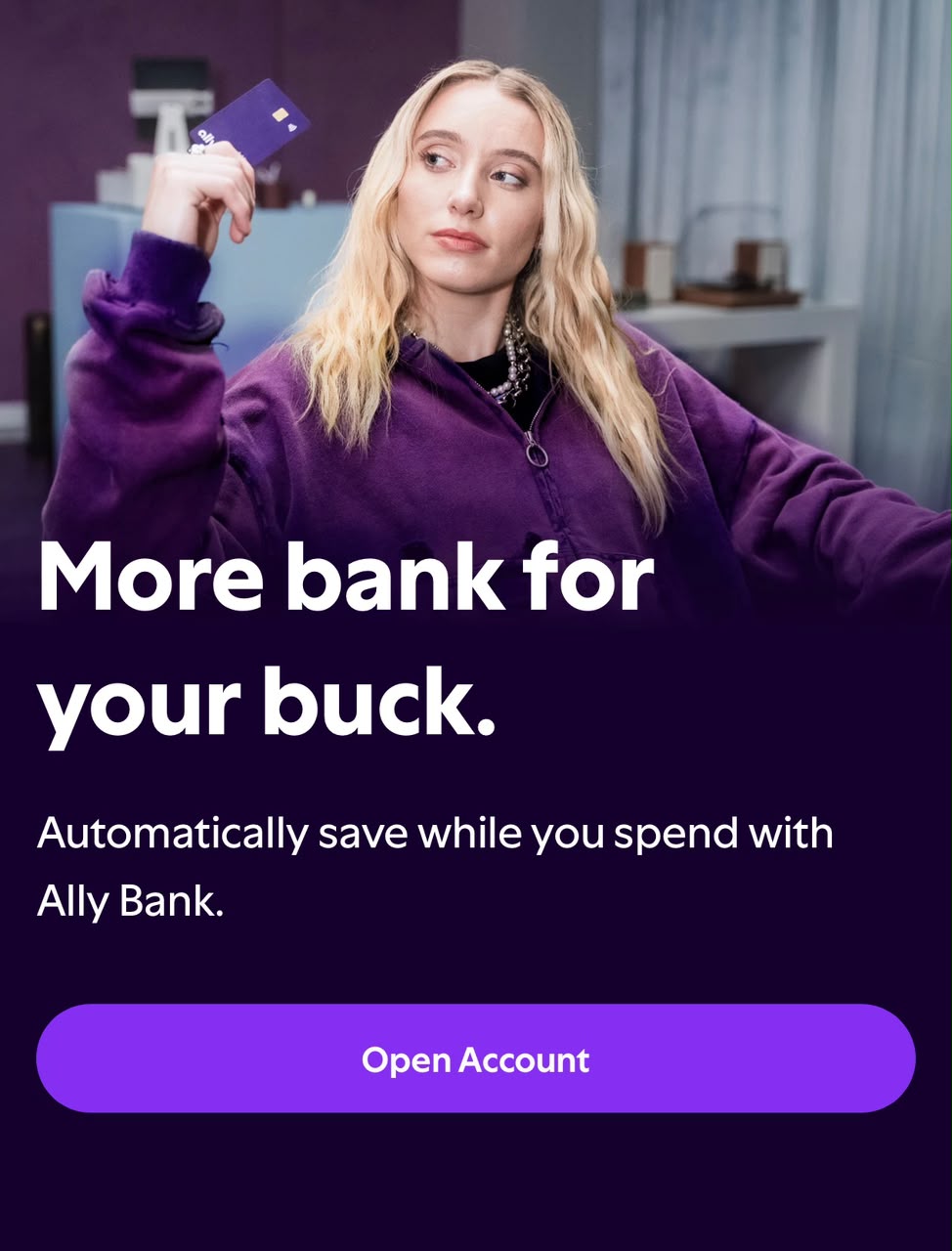 Oklahama Bank customer holding a purple payment card